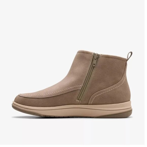 Clarks Women’s Breeze Cora Ankle Boots Dark Taupe Size 10 Comfort Slip-On Shoes - Picture 5 of 5